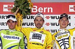 Das Siegerpodest der Tour de Suisse 2009: Martin, Cancellara, Kreuziger